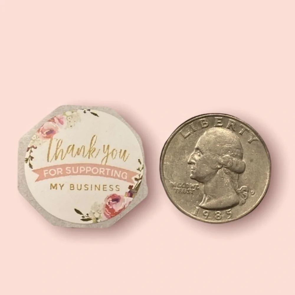 40 Small Thank You Stickers! (Quarter size)